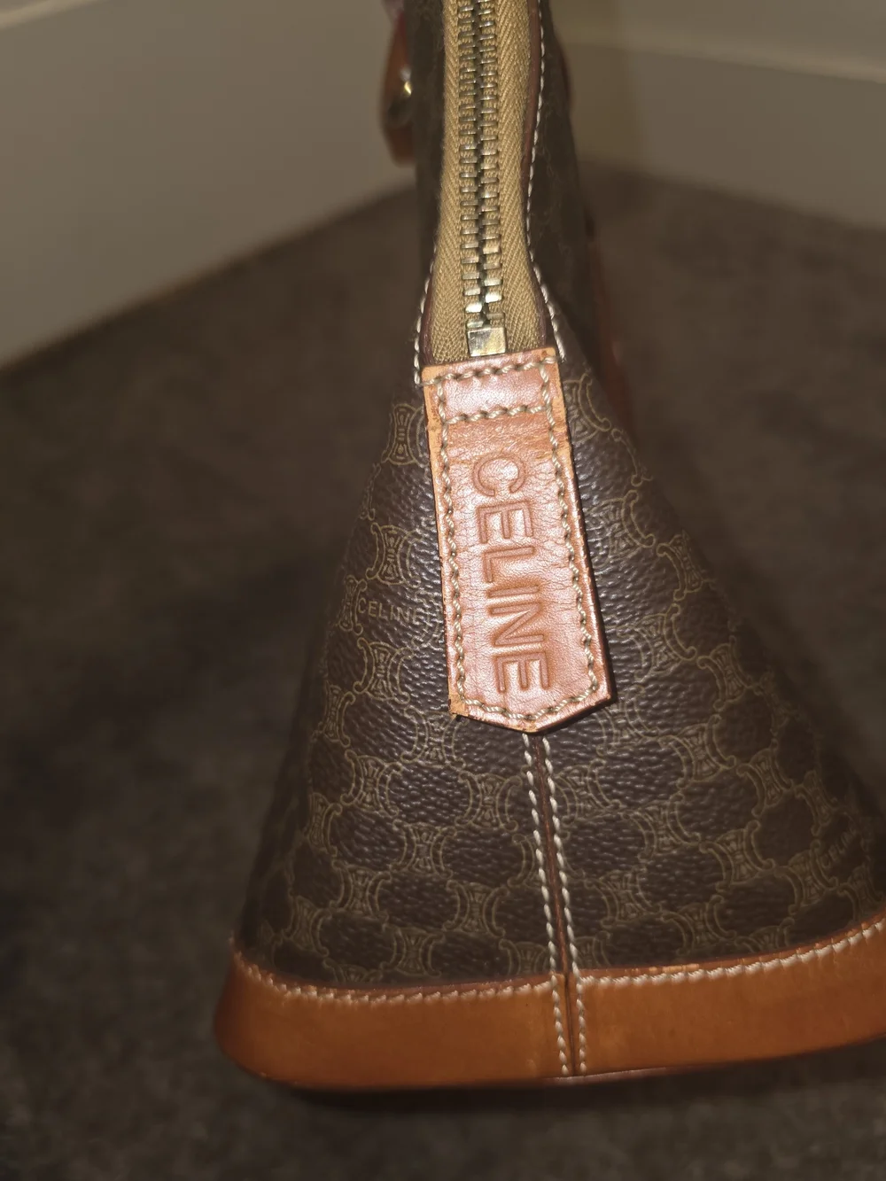Vintage Celine Macadam Dome Bag - Brown